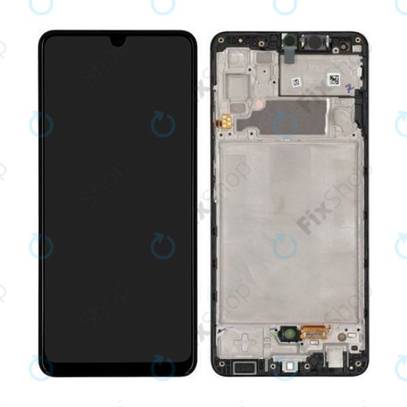 Wyświetlacz do Samsung A32 A325F, Ekran dotykowy z ramką, GH82-25566A, GH82-25579A, Awesome Black, Genuine Service Pack