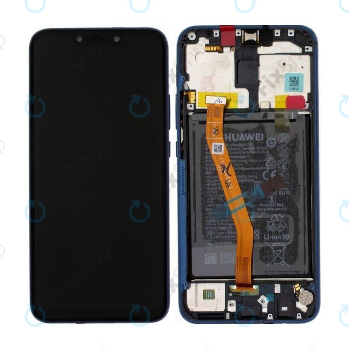Wyświetlacz do Huawei Mate 20 Lite, Ekran dotykowy z ramką i baterią, 02352DKM, 02352GTT, Sapphire Blue, Genuine Service Pack