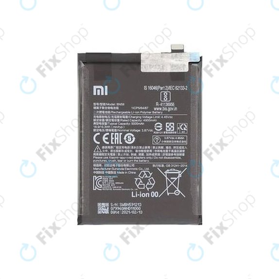 Bateria do Xiaomi Redmi Note 10, Note 10S, M2101K7BG, M2101K7BI, BN59 5000mAh, 46020000645Z, Genuine Service Pack