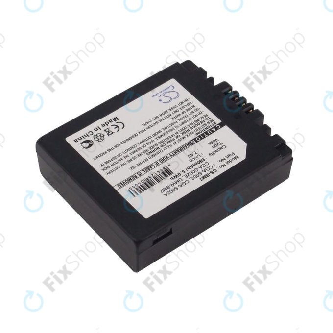 Bateria do Panasonic DMC-FZ10, 680mAh, Li-Ion, 7.4V, CGA-S002, HQ
