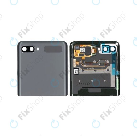 Wyświetlacz (External) do Samsung Z Flip 5G F707B, Ekran dotykowy z ramką, GH96-13806A, Mystic Gray, Genuine Service Pack