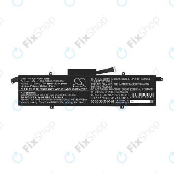 Bateria do Asus ROG Zephyrus G14 Ga401, 4850mAh, Li-Pol, 15.4V, C41N1908, HQ