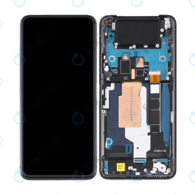 Wyświetlacz OLED dla Asus Zenfone 7 Pro ZS671KS, Ekran dotykowy z ramką, Aurora Black