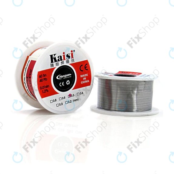 Drut lutowniczy do precyzyjnych prac Sn/Pb – 0.3mm (50g), Kaisi