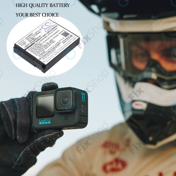 Bateria do GoPro HD Hero, Hero2, 1100mAh, Li-Ion, 3.7V, AHDBT-001, HQ
