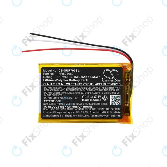 Bateria do Navitel Ms700, Serioux Upq700, 1500mAh, Li-Pol, 3.7V, HR504080, HQ