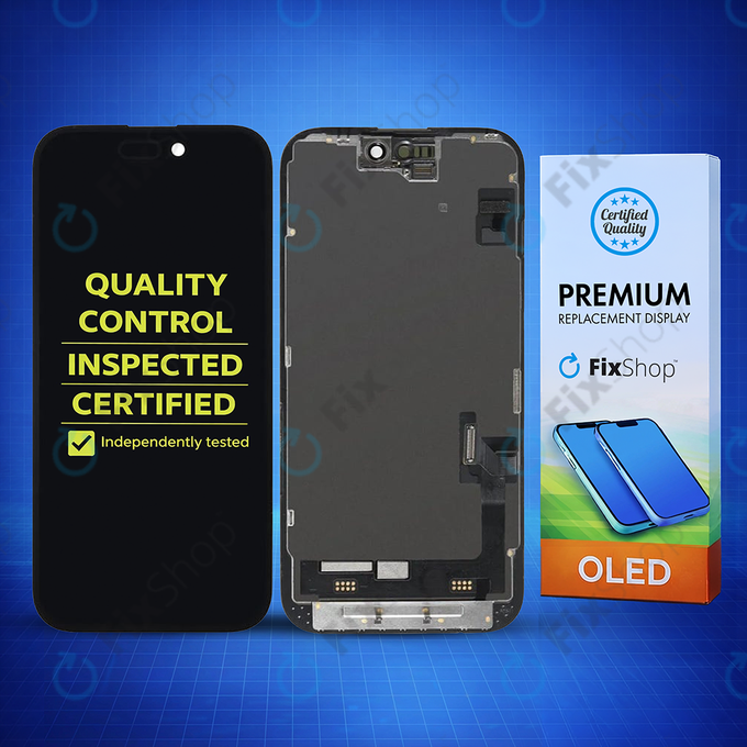 Wyświetlacz Hard OLED dla iPhone 15, Ekran dotykowy z ramką, FixPremium