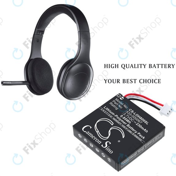 Bateria do Logitech H800, 230mAh, Li-Pol, 3.7V, 533-000067, HQ