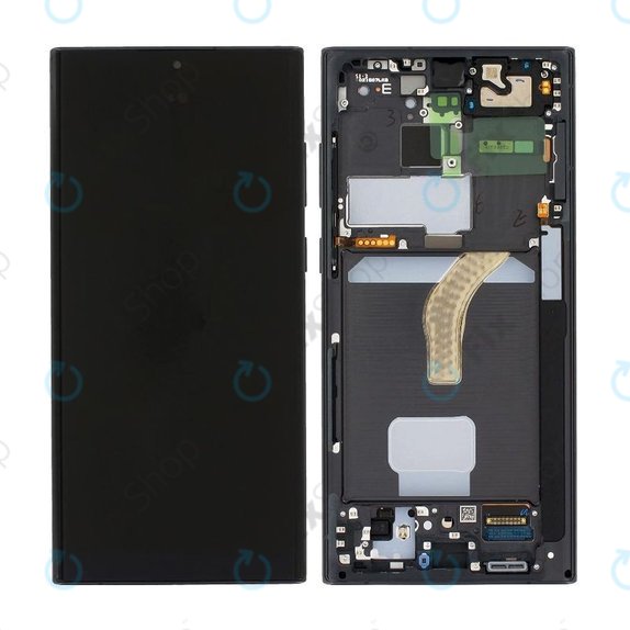 Wyświetlacz OLED do Samsung S22 Ultra S908B, Ekran dotykowy z ramką, Phantom Black
