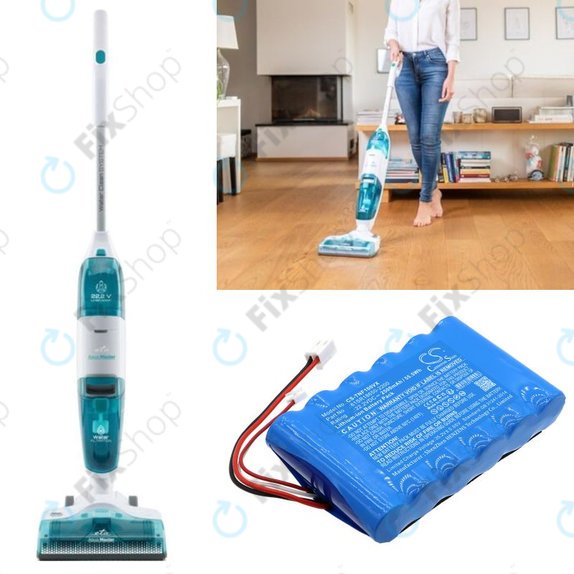 Bateria do ETA Aquamaster 1230, Tineco iFloor Wet Dry Vacuum, 2500mAh, Li-Ion, 22.2V, 61SR18650-2200, HQ
