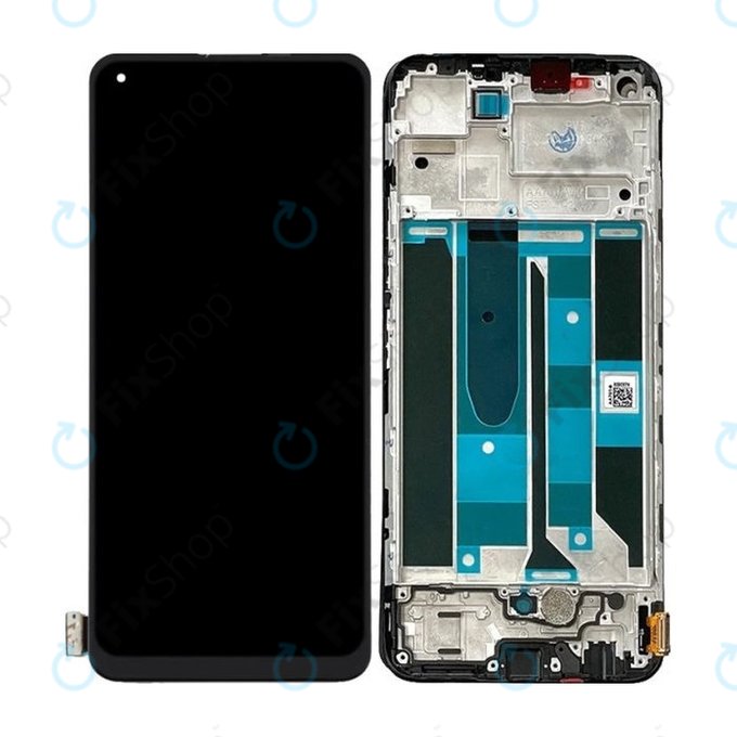 Wyświetlacz do Realme 8 Pro, Ekran dotykowy z ramką, Czarny, Black, TFT