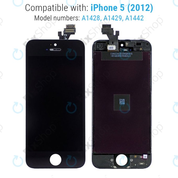 Wyświetlacz dla iPhone 5, Black, Ekran dotykowy z ramką