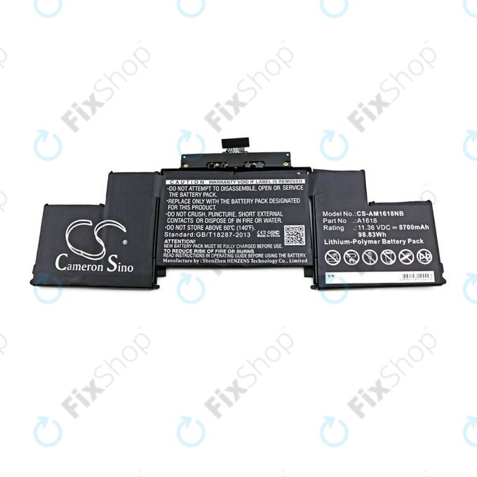 Bateria do MacBook Pro 15" A1398 (Mid 2015), 8700mAh, HQ