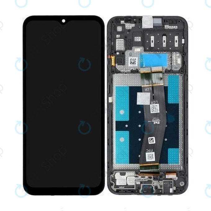 Wyswietlacz do Samsung A14 A145R, Ekran dotykowy z ramką, GH81-23541A, GH81-23540A, (Black), Genuine Service Pack