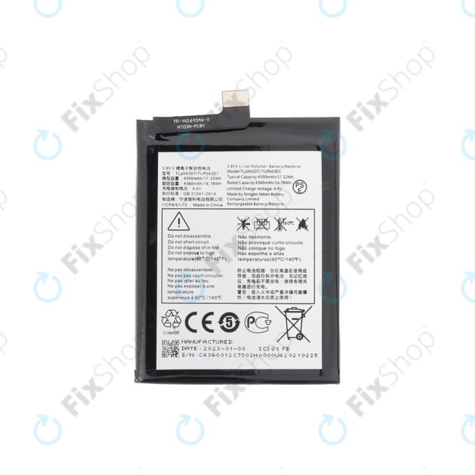 Bateria do TCL 10 Pro, 10+, 20 Pro 5G, TLP043D1, 4500mAh