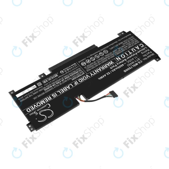 Bateria do MSI Pulse GL76, Katana GF66, Bravo 15, Crosshair 17, 4600mAh, Li-Pol, 11.4V, BTY-M492, HQ