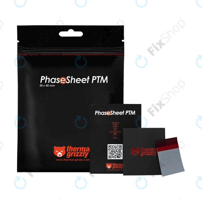 Pad termoprzewodzący 50x40x0,2mm, Thermal Grizzly PhaseSheet PTM