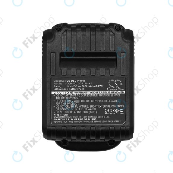 Bateria do Dewalt DCB090, XR, 3000mAh, Li-Ion, 14.4V, DCB140, HQ