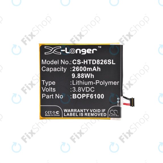 Bateria do HTC Desire 820, BOPF6100, 2600mAh, HQ