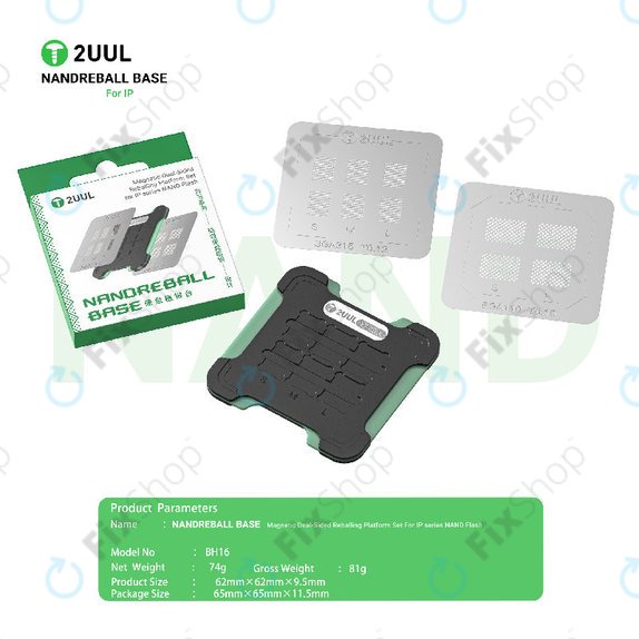 Magnetyczna podstawa do reballingu NAND, dwustronna, 2UUL BH16
