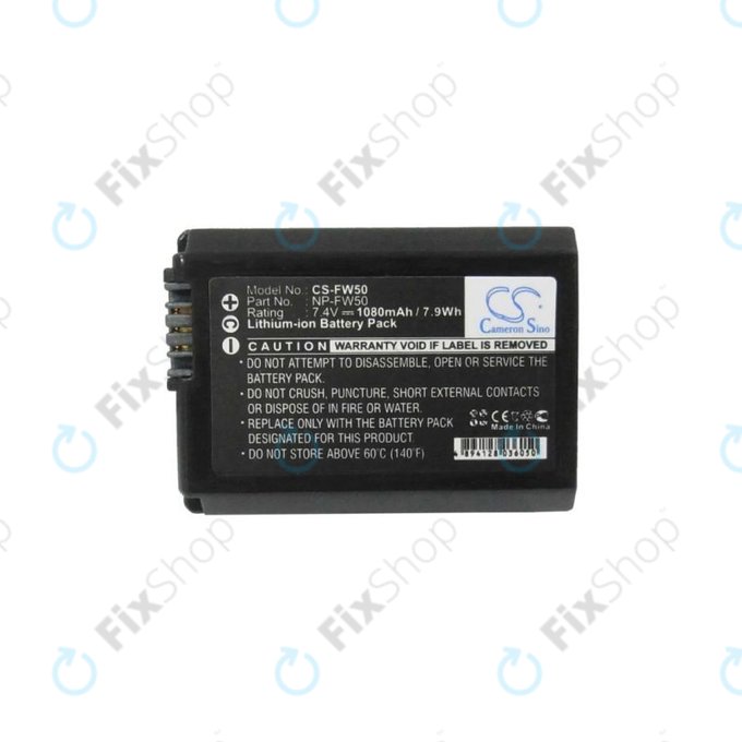 Bateria do Sony Alpha-series, DLSR-series, ILCE-series, NEX-series, SLT-series, NP-FW50, Li-Ion, 1080mAh, HQ