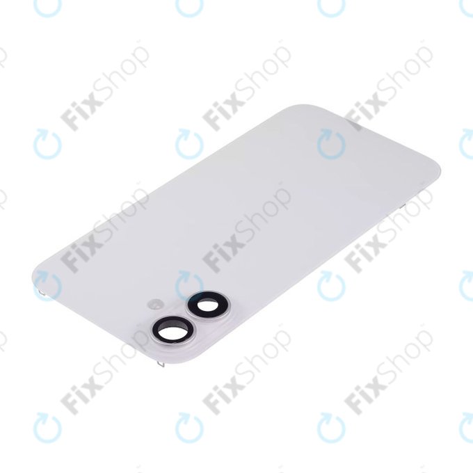 Tylne szkło obudowy z obiektywem aparatu, metalową płytką i magnesami Magsafe do iPhone 16 Plus, Biały, White