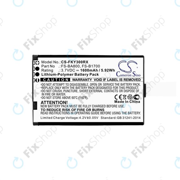 Bateria do Flysky FA605, FS-GT2B, FS-I10, 1600mAh, Li-Pol, 3.7V, FS-BA800, HQ