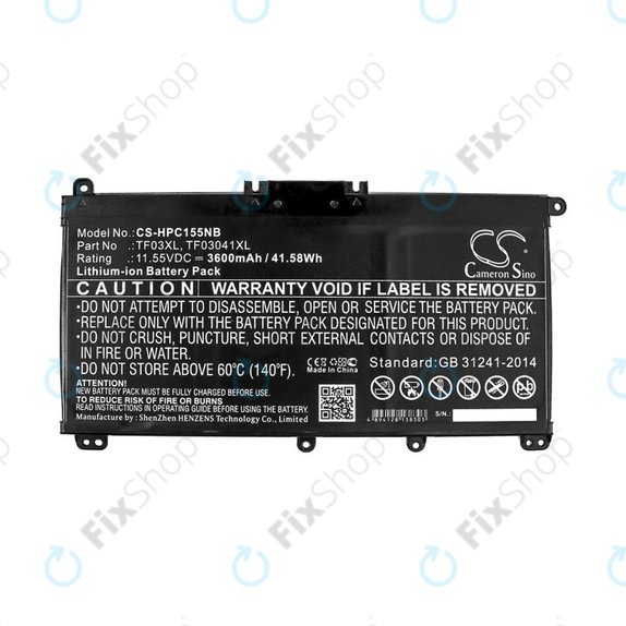 Bateria do HP Pavilion 14, 15, X360, 3600mAh, Li-Ion, 11.55V, TF03XL, HQ