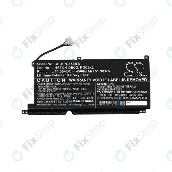 Bateria do HP Pavilion Gaming 15,16, Spectre X360 15, 4500mAh, Li-Pol, 11.55V, 3ICP6/60/72, HQ