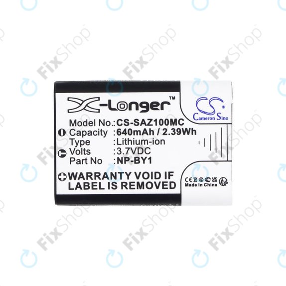 Bateria do Sony HDR-AZ1, 640mAh, Li-Ion, 3.7V, NP-BY1, HQ