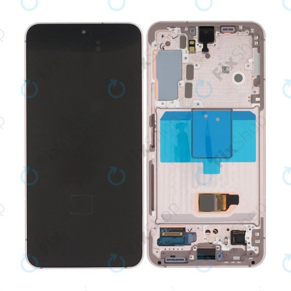 Wyświetlacz do Samsung S22 S901B, Ekran dotykowy z ramką, GH82-27520D, GH82-27521D, Pink Gold, Genuine Service Pack