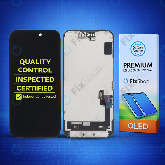 Wyświetlacz Soft OLED dla iPhone 15, Ekran dotykowy z ramką, FixPremium