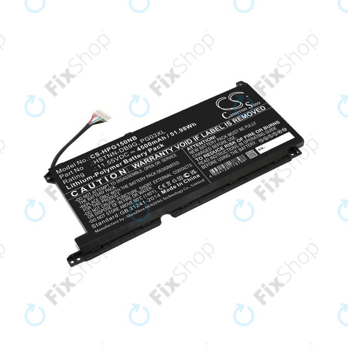 Bateria do HP Pavilion Gaming 15,16, Spectre X360 15, 4500mAh, Li-Pol, 11.55V, 3ICP6/60/72, HQ