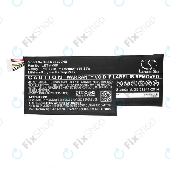 Bateria do MSI GF63, MSI GF75, MSI GS63, 4500mAh, Li-Pol, 11.4V, BTY-M6K, HQ