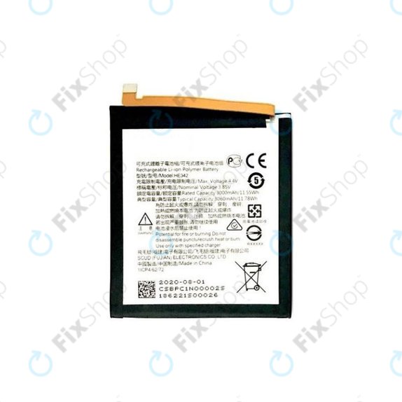 Bateria do Nokia 7.1, 5.1 Plus, 6.1 Plus (Nokia X6), HE342, 3000mAh