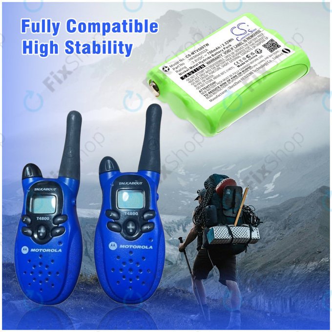 Bateria do Motorola Talkabout T280, T200, T82, T82 Extreme, 700mAh, Ni-MH, 3.6V, HKNN4002A, HQ