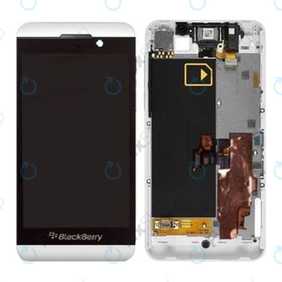 Wyświetlacz 3G do Blackberry Z10, Ekran dotykowy z ramką, Biały, White, TFT