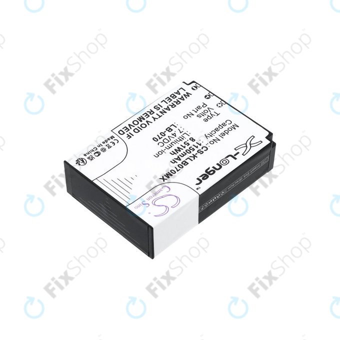 Bateria do Kodak PIXPRO S1, AZ651, AZ652, AZ901, 1150mAh, Li-Ion, 7.4V, LB-070, HQ