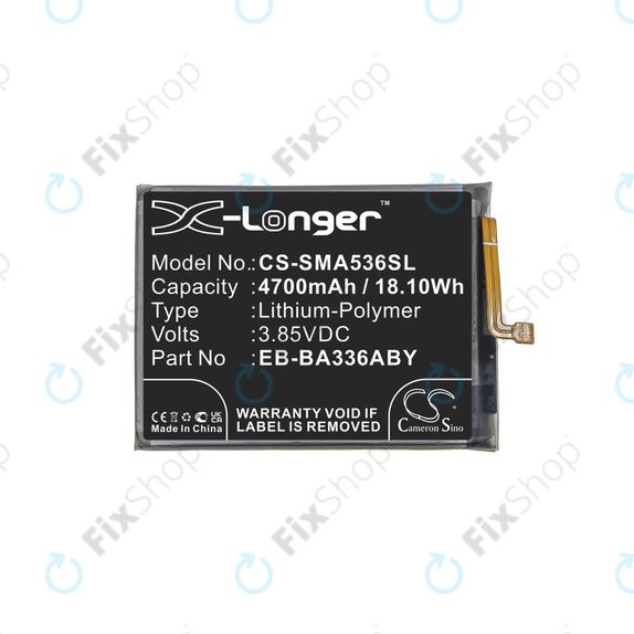Bateria dla Samsung A33 A336B, A53 A536B, 4700mAh, Li-Pol, 3.85 V, EB-BA336ABY, HQ