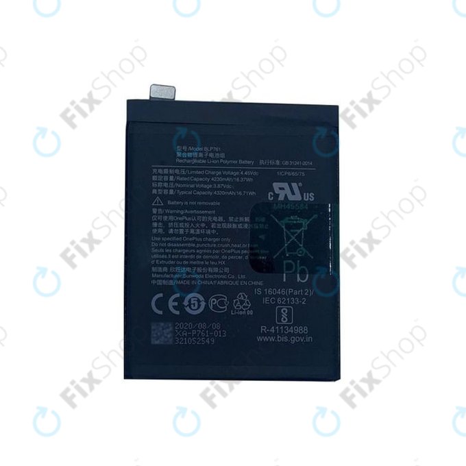 Bateria do OnePlus 8, BLP761, 4300mAh