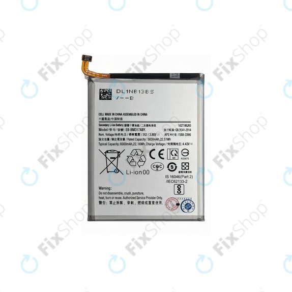 Bateria do Samsung M31 M315F, M31s M317F, EB-BM317ABY, 6000mAh