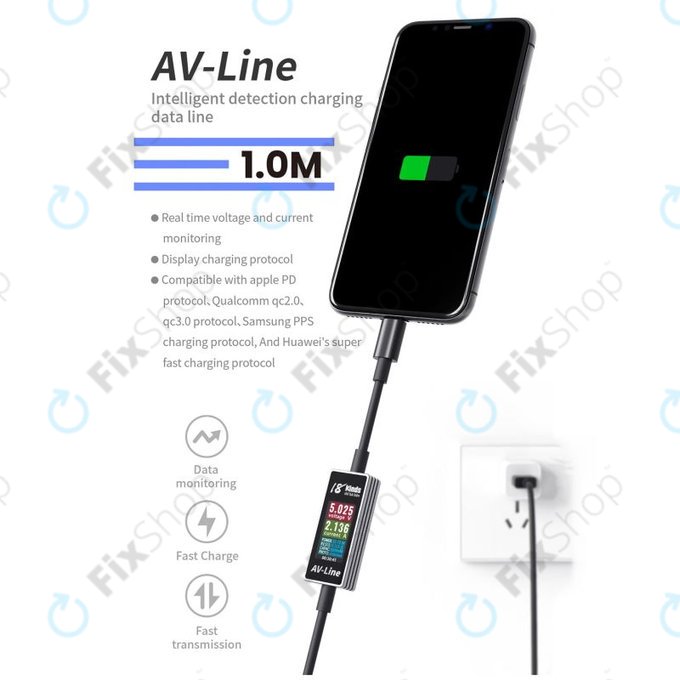Przewód ładujący z automatycznym wykrywaniem (Lightning – USB‑A), AV-Line