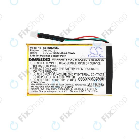 Bateria do Garmin Nuvi 200, 200W, 205, 205T, 205W, 205WT, 250, 252W, 255, 255T, 255W, 255WT, 260, 260W, 260WT, 270, 010-00621-10, 361-00019-11, 1250mAh, HQ