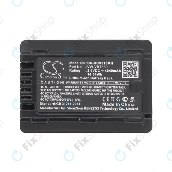 Bateria do Panasonic HC-550EB, 4040mAh, Li-Ion, 3.6V, VW-VBT380, HQ