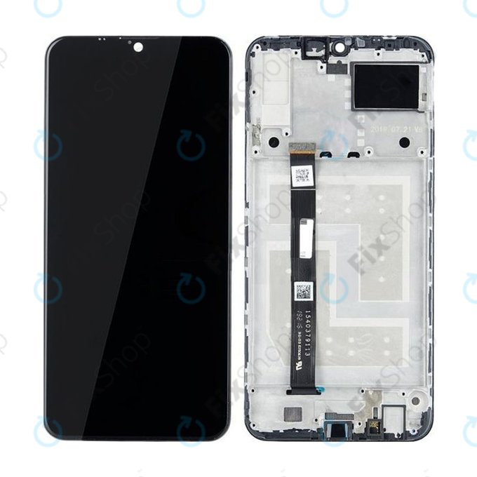 Wyświetlacz do Lenovo K10 Note, Ekran dotykowy z ramką, Czarny, Black, TFT