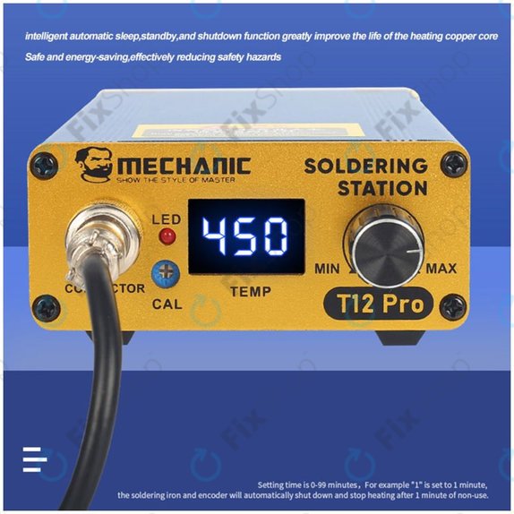 Cyfrowa stacja lutownicza (Blue), Mechanic T12 Pro
