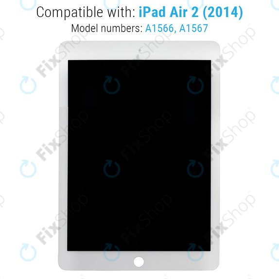 Wyświetlacz LCD dla iPad Air 2, White, Ekran dotykowy bez ramki, Refurbished