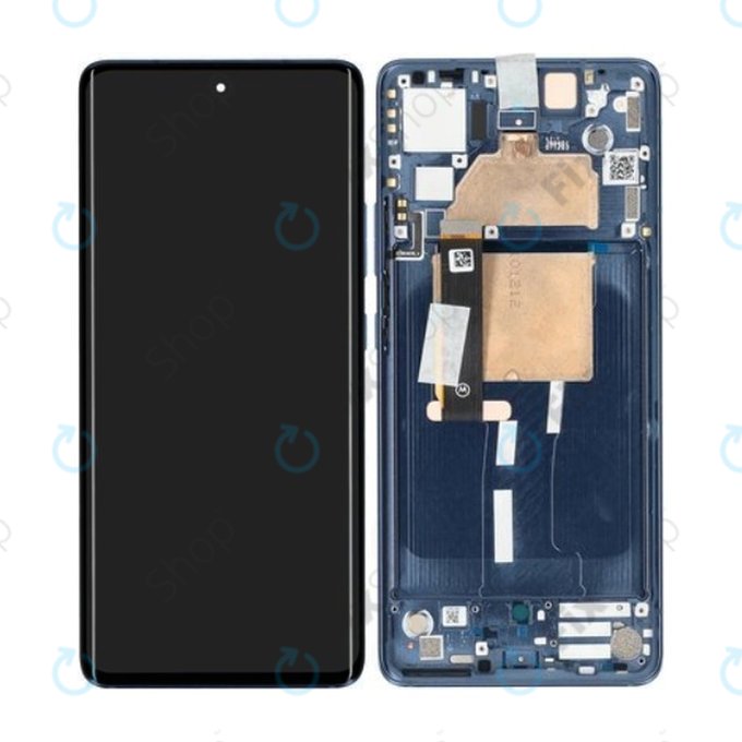 Wyświetlacz do Motorola Edge 30 Fusion, Ekran dotykowy z ramką, 5D68C21190, Neptune Blue, Genuine Service Pack