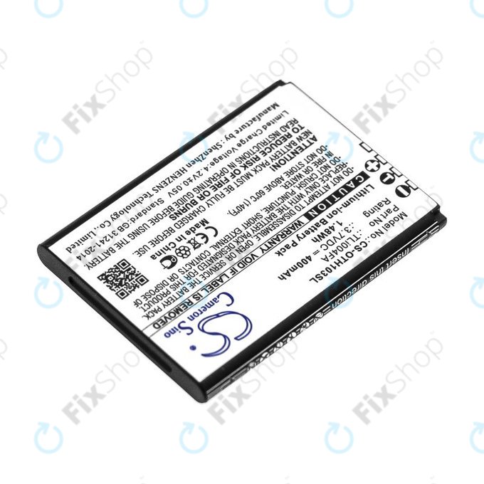 Bateria do Alcatel OneTouch 1013, 1035D, 1046D, 400mAh, Li-Ion, 3.7V, TLi004FA, HQ
