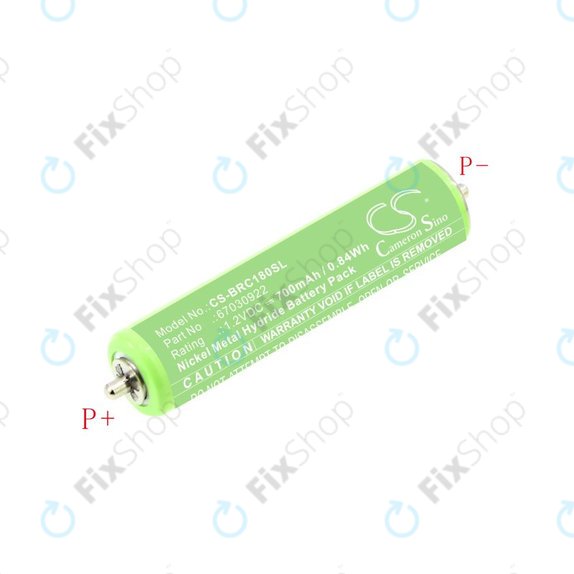 Bateria do Braun 1000, 180, 2000, 3000, 4735, 5411, Cruzer1, Cruzer Z20, 700mAh, Ni-MH, 1.2V, 67030922, HQ